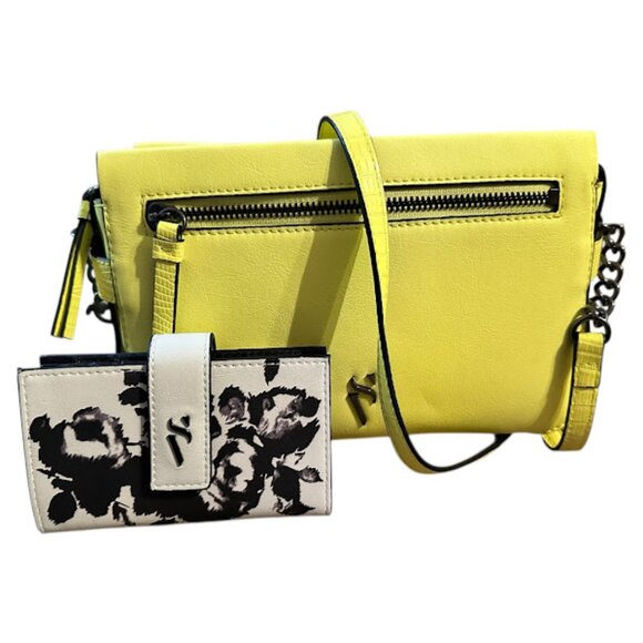 Simply Vera by Vera Wang Set~ Wallet and Crossbody~ Neon Yellow (D16) - Picture 1 of 9